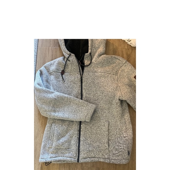 Mens outerwear faux fur lined Rugged Elements zip front hoodie jacket - Picture 1 of 5